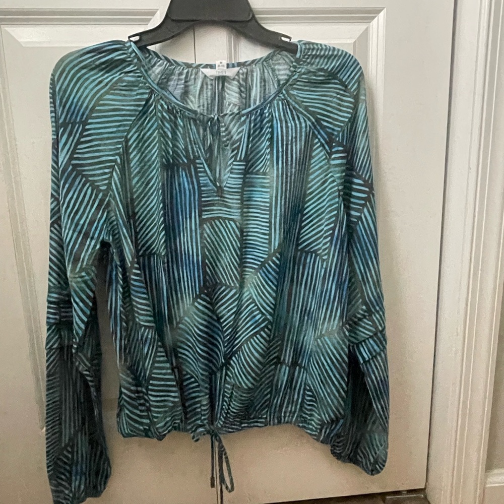 Women's Blue Patterned Top